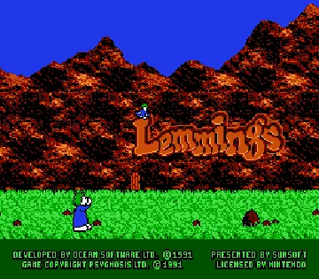 Lemmings (USA) screen shot title